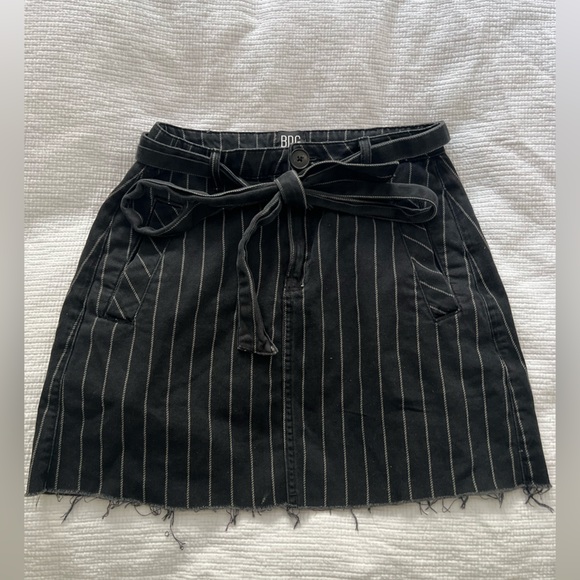 Urban Outfitters BGD Black Raw Cut Pin Stripe Skirt (Size Small) - Picture 1 of 5